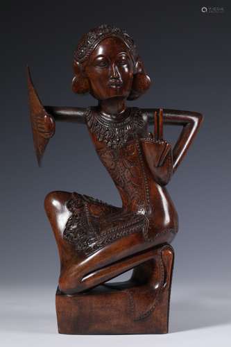 Bali, wooden carving of a female dancer, ca. 1940