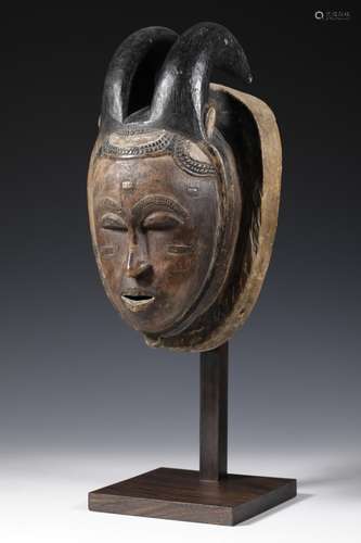 Ivory Coast, Baule, horned face mask