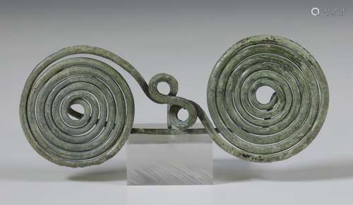 A Greek bronze fibula, ca. 4th century BC