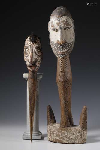 Middle Sepik, earthenware head set with nassa shells and hum...