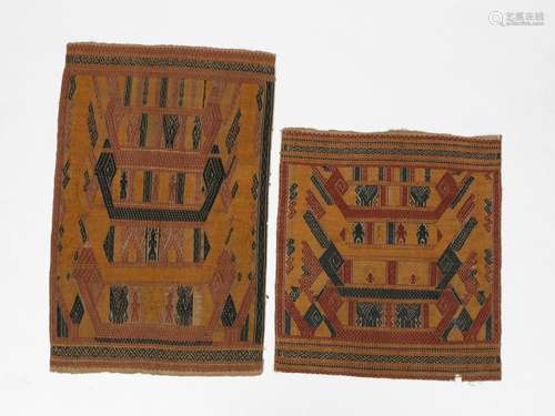 Sumatra, Lampung, two ceremonial cloths, tampan, both with b...