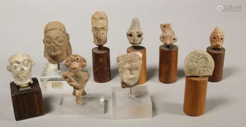 A collection of nine terracotta antique Near Eastern idols,