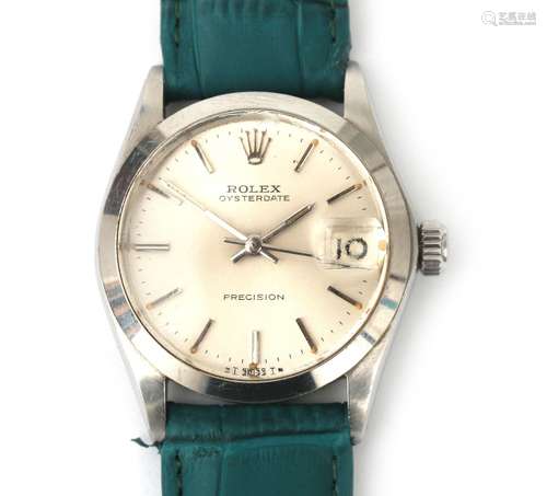 A stainless steel 'Junior' unisex Rolex Oysterdate wristwatc...