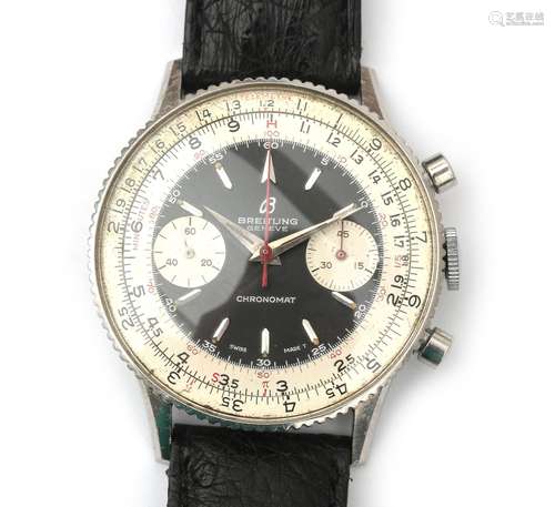 Une montre-bracelet Breitling Chronomat en acier, vers 1940-...