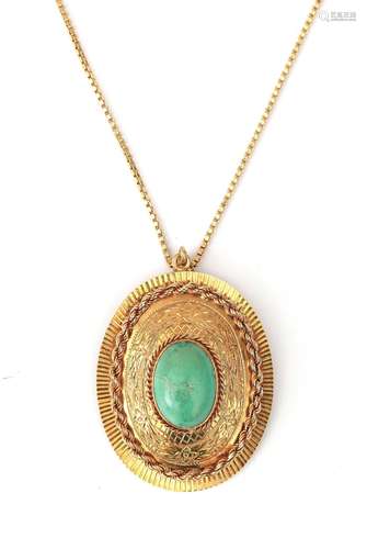 Un pendentif turquoise en or 18 carats pour un collier en or...