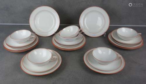 TEA SET "CORAL RIM"