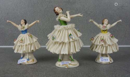 3 PORCELAIN FIGURES "DANCERS"