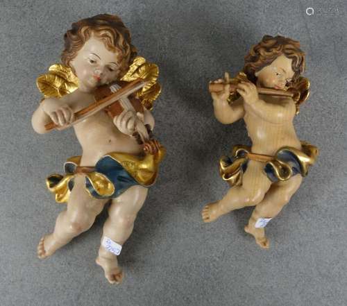 PAIR OF MUSICING ANGELS