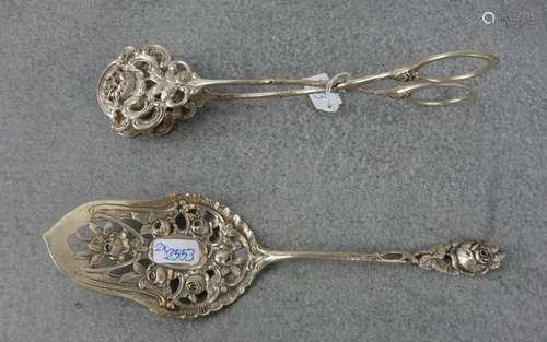 PASTRY TONGS AND CAKE SERVER