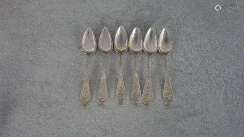 SIX SILVER COFFEE SPOONS