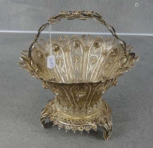 HANDLE BOWL IN FILIGREE WORK / OFFER BOWL / BREAKTHROUGH BOW...