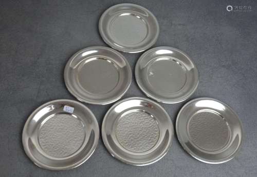 SIX SILVER COASTERS