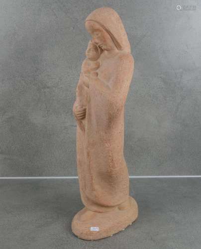 JOHANNES FISCHEDICK - SCULPTURE: "MOTHER AND CHILD"...