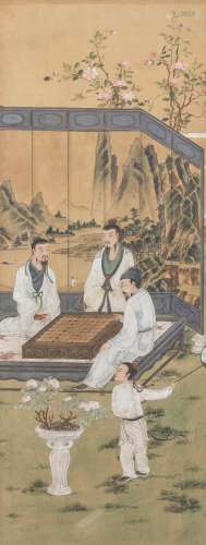 A Chinese painting, watercolour on silk.