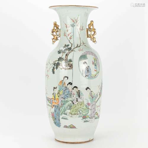 A vase made of Chinese porcelain decorated with the emperor ...