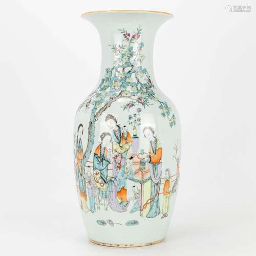 A vase made of Chinese porcelain with decor of ladies and pl...