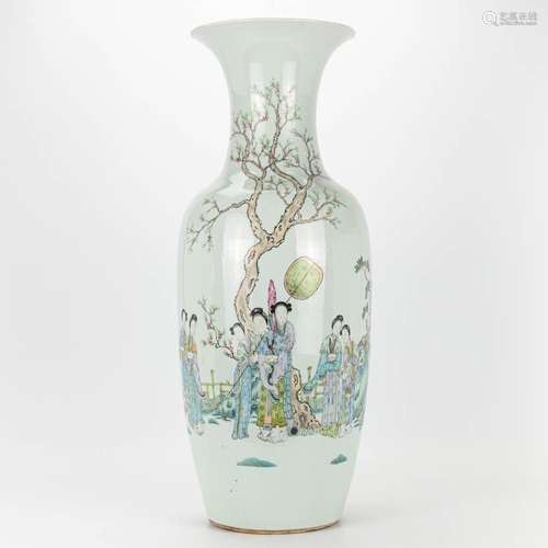 A vase made of Chinese porcelain and decorated with ladies i...