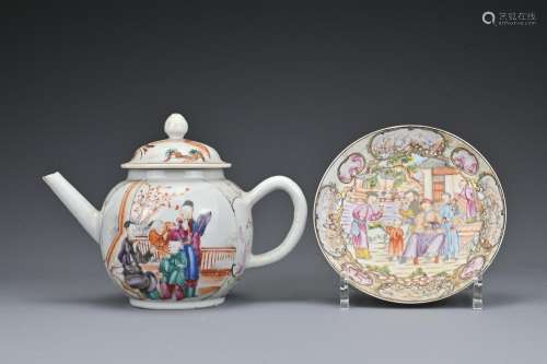 A Chinese 18th Century famille rose porcelain teapot