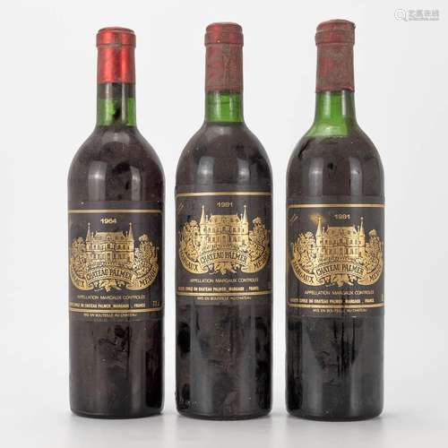 A collection of 3 bottles château Palmer 1981 (2) 1961 (1)