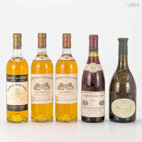 A collection of wine: Château Caillou 1981 Sauternes (2), Ch...