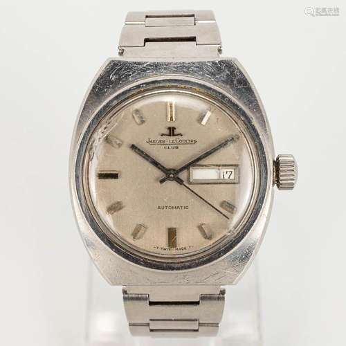 A men's wristwatch in a steel case and marked Jaeger Le...