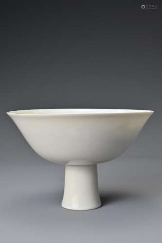 A Chinese 18th Century white-glazed porcelain stem