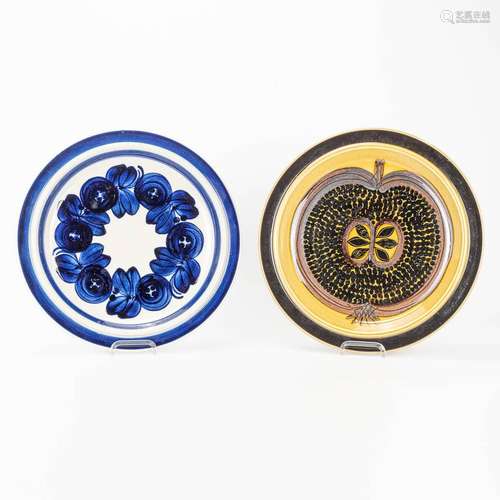 A collection of 2 ceramic plates, with decorative decor and ...