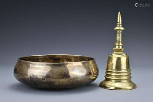 An 18/19th century Chinese hammered polished bronze