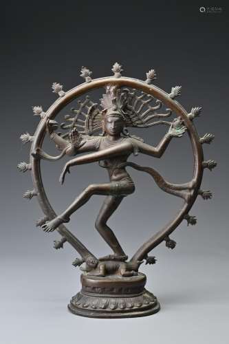 A bronze of Shiva Nataraja (Lord of the Dance) on a
