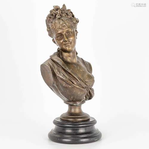 Léopold HARZE (1831-1893) Bust of a young lady, made in Brus...