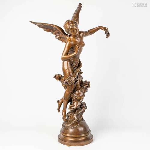 Mathurin MOREAU (1822-1912) a statue of an angel on a revolv...