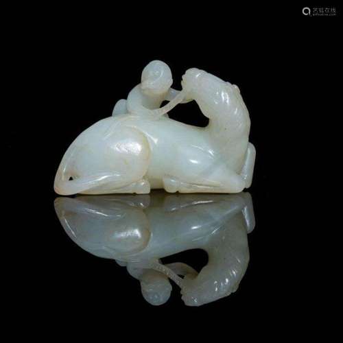 CHINESE JADE GROUP WITH ANIMALS, QING PERIOD