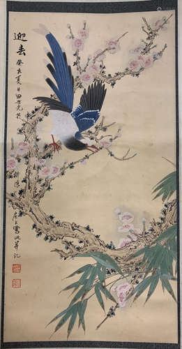 A Tian shiguang's flowers and birds painting