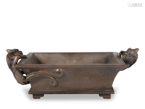 A bronze censer