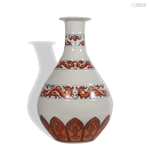 A red glazed vase