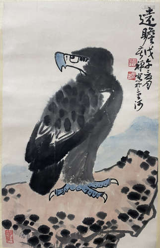 A Li kuchan's eagle painting
