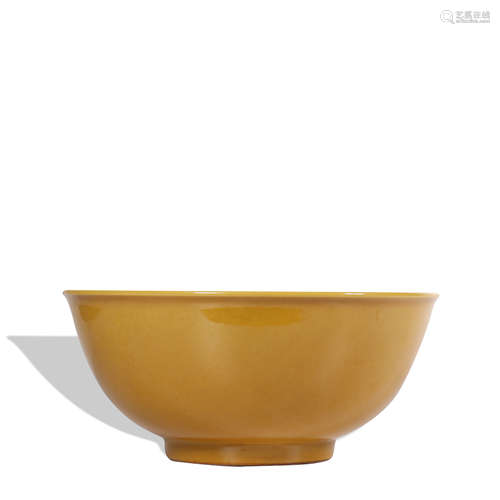 A yellow glazed bowl