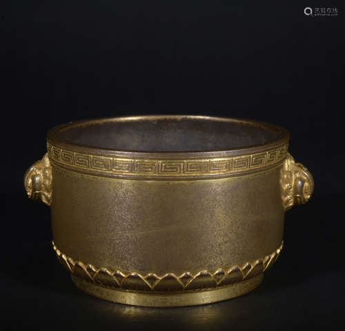 A bronze censer