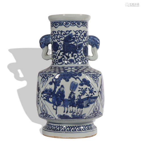 A blue and white 'figure' vase