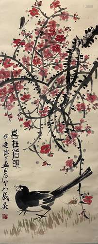 A Qi baishi's flowers and birds painting