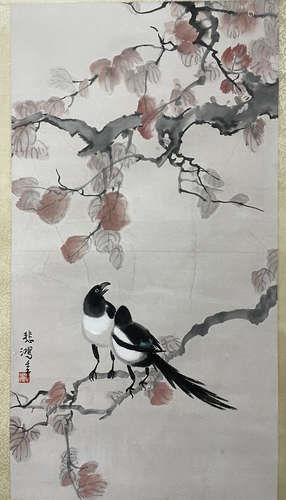 A Xu beihong's flowers and birds painting