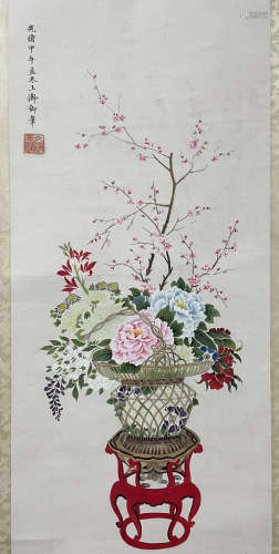 A Ci xi's flowers painting