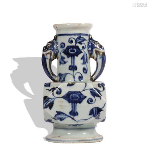 A blue and white vase