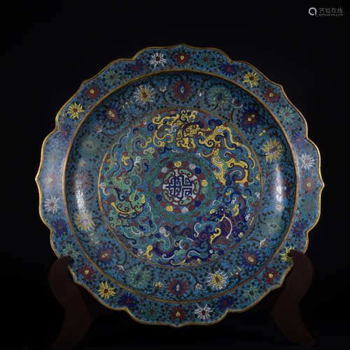 A Cloisonne enamel dish