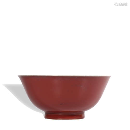 A red glazed bowl