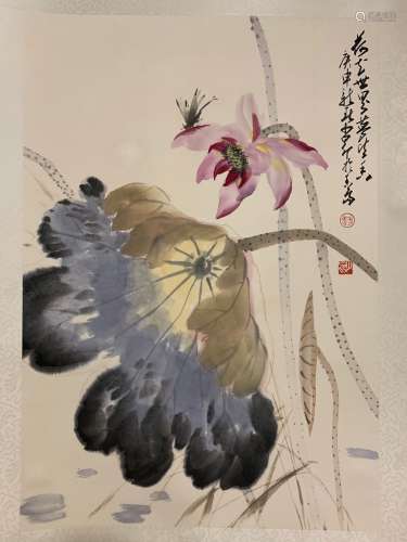 A Zhao shaoang's lotus painting