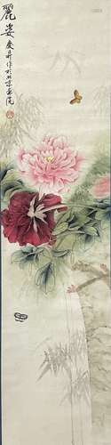 A Wang qingsheng's flowers painting