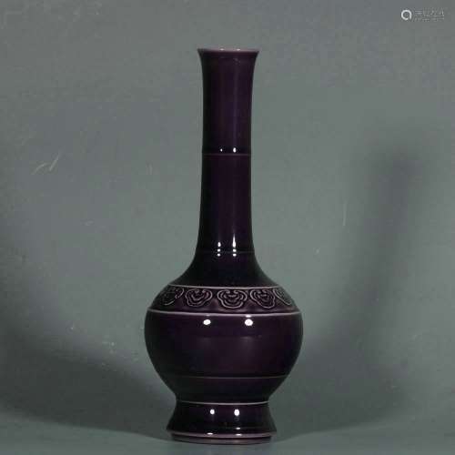 chinese Cafe-Au-Lait glazed porcelain bottle vase
