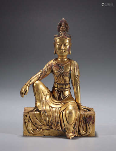 chinese gilt bronze buddha statue