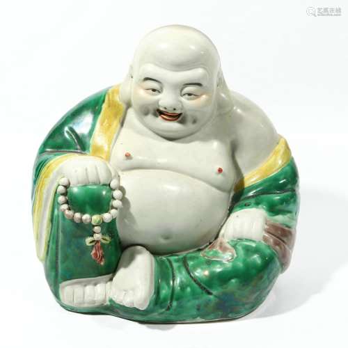 chinese sancai porcelain maitreya buddha